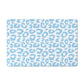 Pet Feeding Mat, Leopard Print, Baby Blue and White