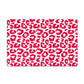 Pet Feeding Mat, Leopard Print, Hot Pink Fuchsia and White