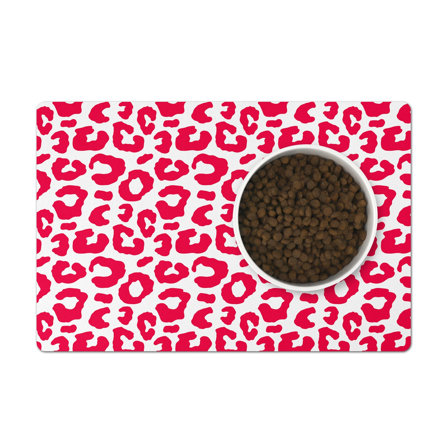 Hot pink pet accessories, leopard pet feeding mat
