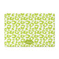 Personalized Leopard Pet Bowl Mat, Leaf Green and White