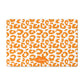 Personalized Leopard Pet Bowl Mat, Orange and White