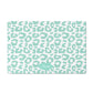 Personalized Leopard Pet Bowl Mat, Peppermint and White
