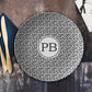 Personalized Monogram Plate Black & White Leopard Print with initials custom made