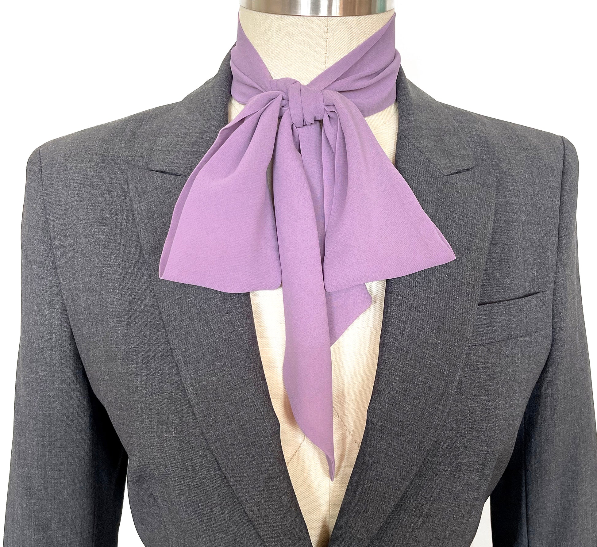 Light purple skinny scarf bow for men and women