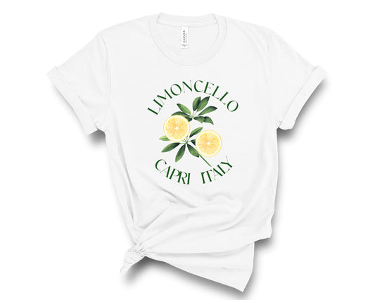 Cool limoncello tshirt celebrating Capri Italy's famous lemon liqueur.