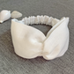 Wide White Linen Headband Twist Top Knot Turban Style Hair Accessory, Handmade