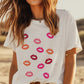 Lipstick Kisses T-Shirt, Choose White, Pink, Black or Navy