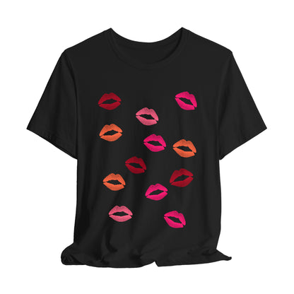 Lipstick Kisses T-Shirt, Choose White, Pink, Black or Navy
