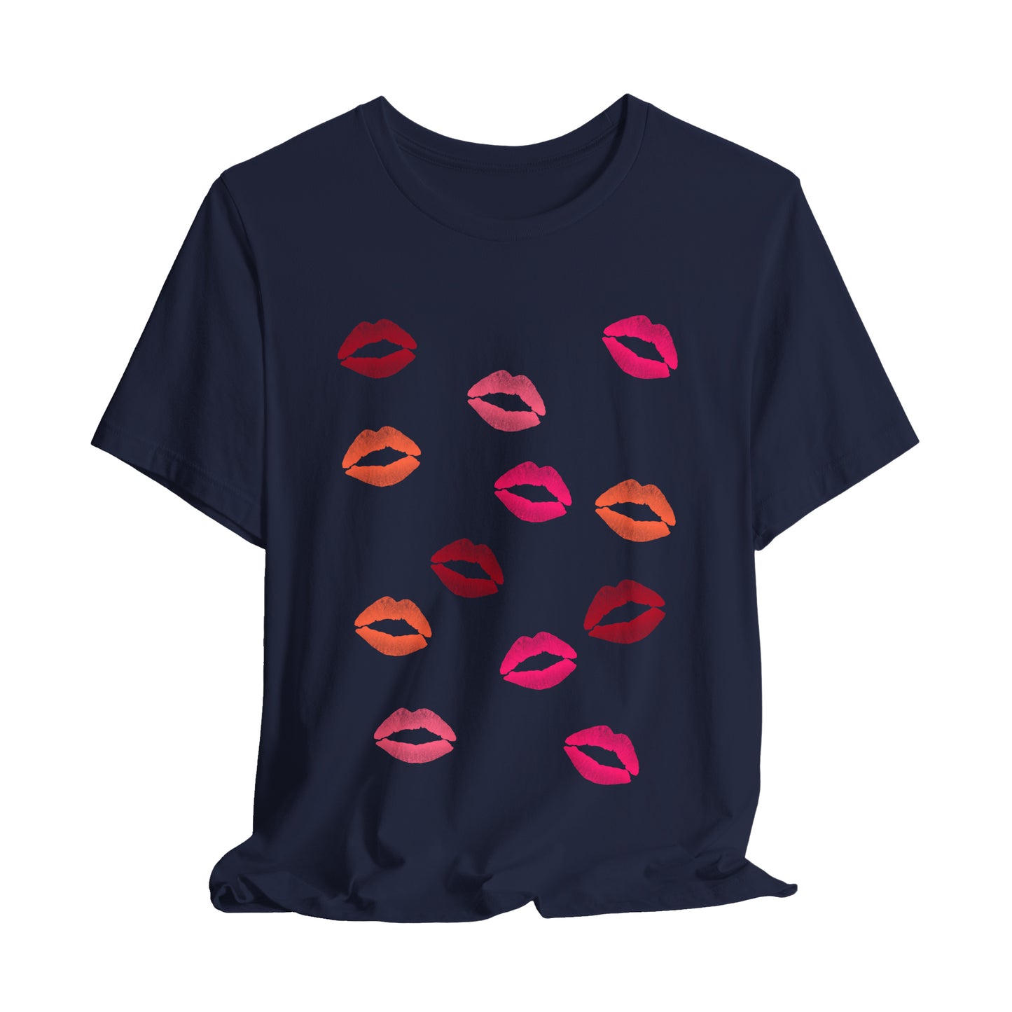 Lipstick Kisses T-Shirt, Choose White, Pink, Black or Navy