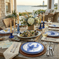 Indigo Blue Watercolor Lobster Coastal Dinner Plate, 10"D, Choose Single or Set, Luxe Plastic