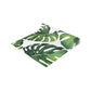 Monstera Leaves Table Runner, Green and White