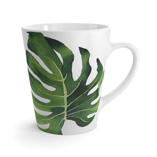 Monstera Leaf Modern Ceramic Mug - 12oz Latte Mug