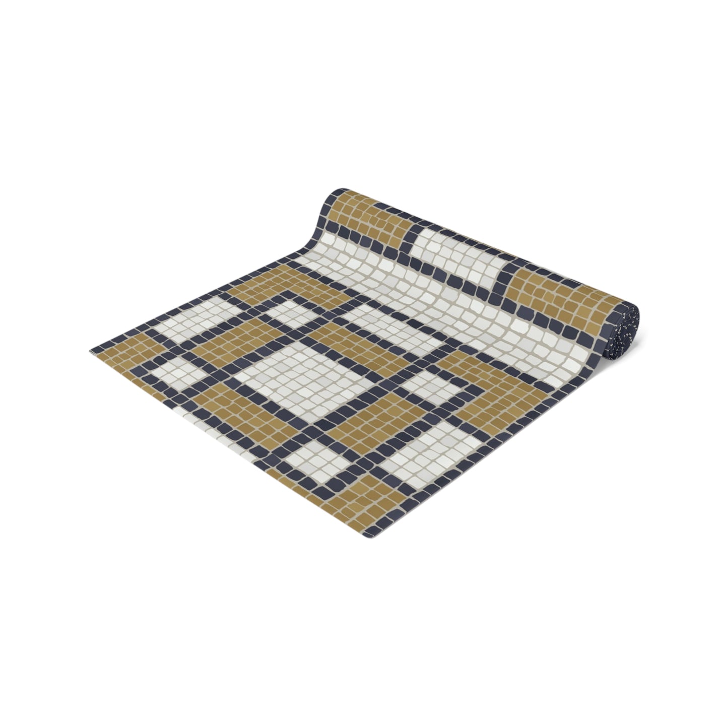 Mosaic Bistro Tile Table Runner, Check Pattern, 16" x 90"