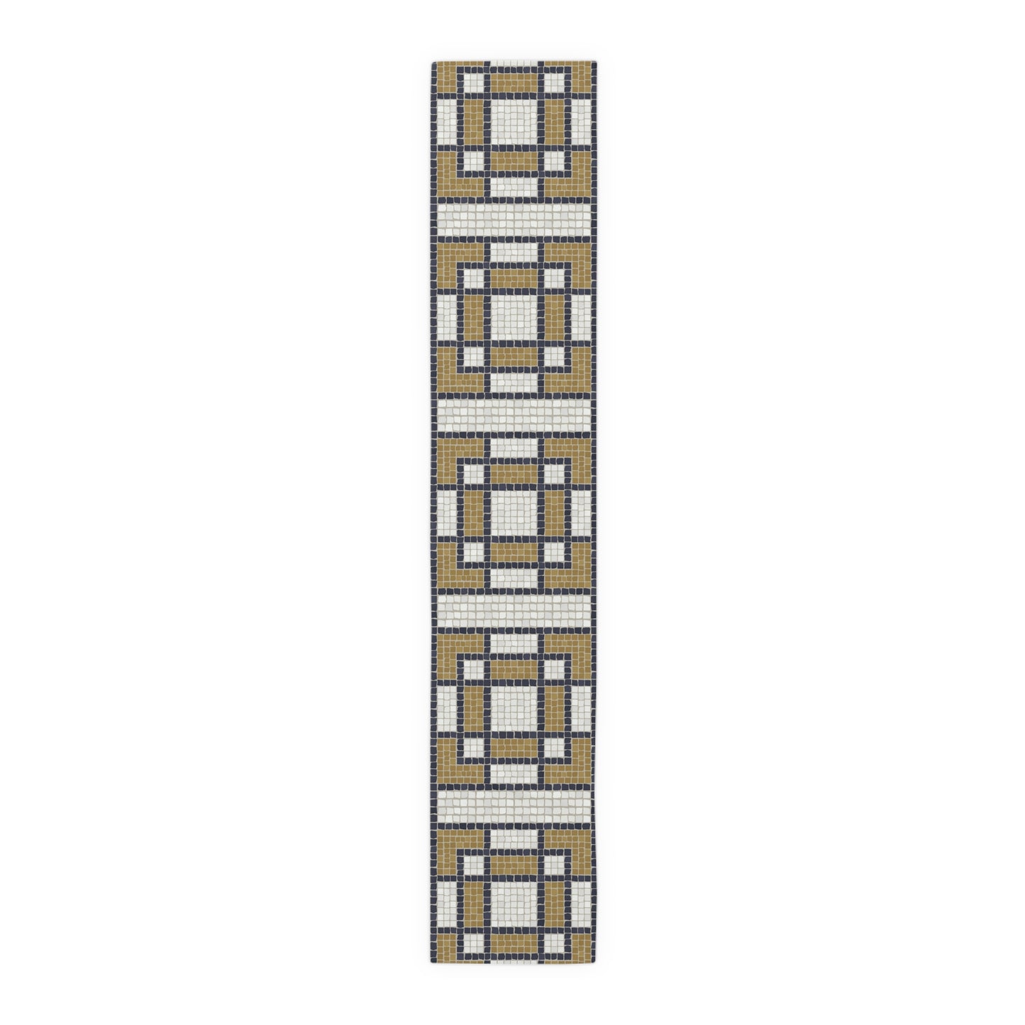 Mosaic Bistro Tile Table Runner, Check Pattern, 16" x 90"
