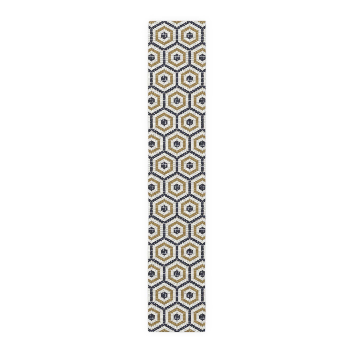 Mosaic Bistro Tile Table Runner, Hexagon Pattern, 16" x 90"