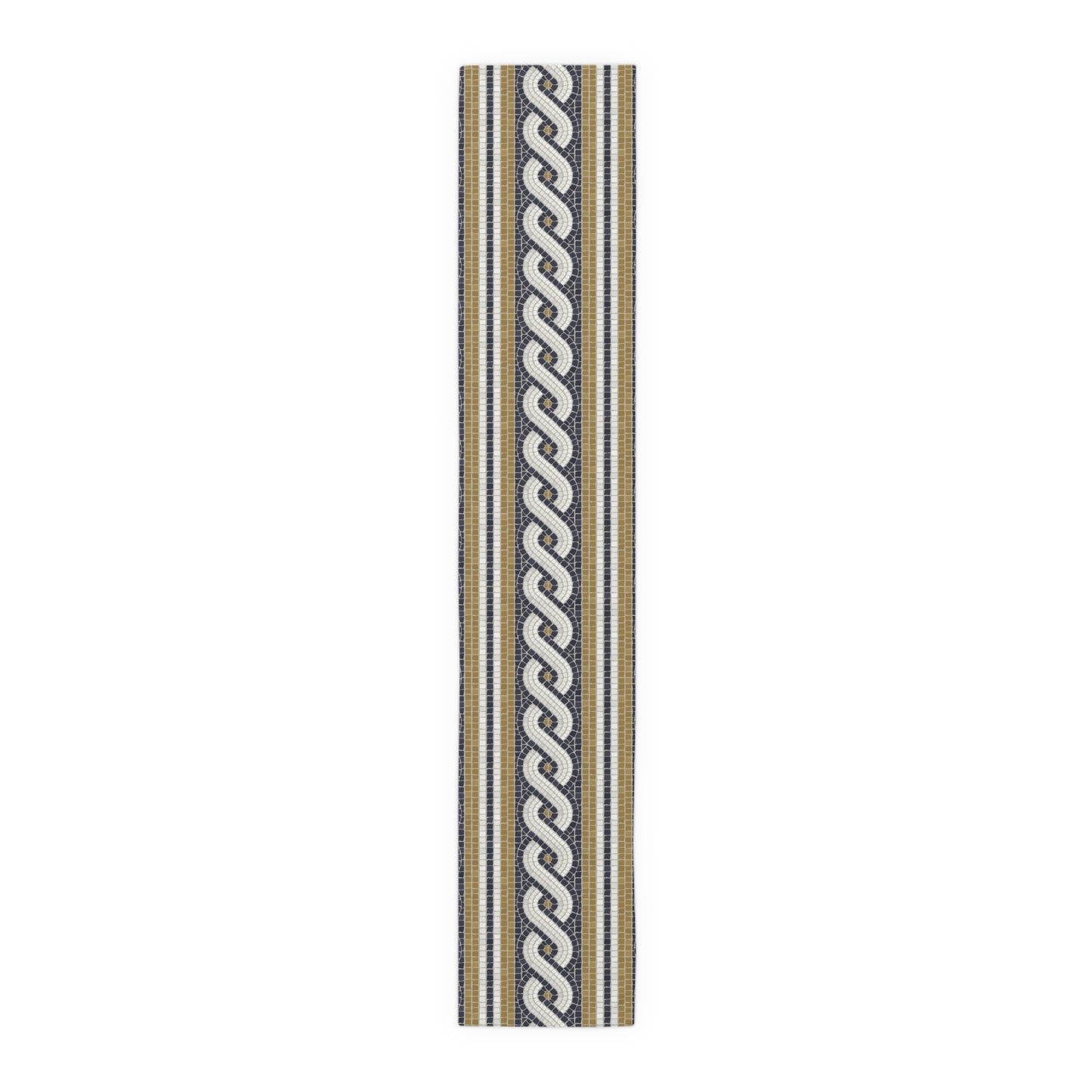 Mosaic Bistro Tile Table Runner, Braided Rope Pattern, 16" x 90"