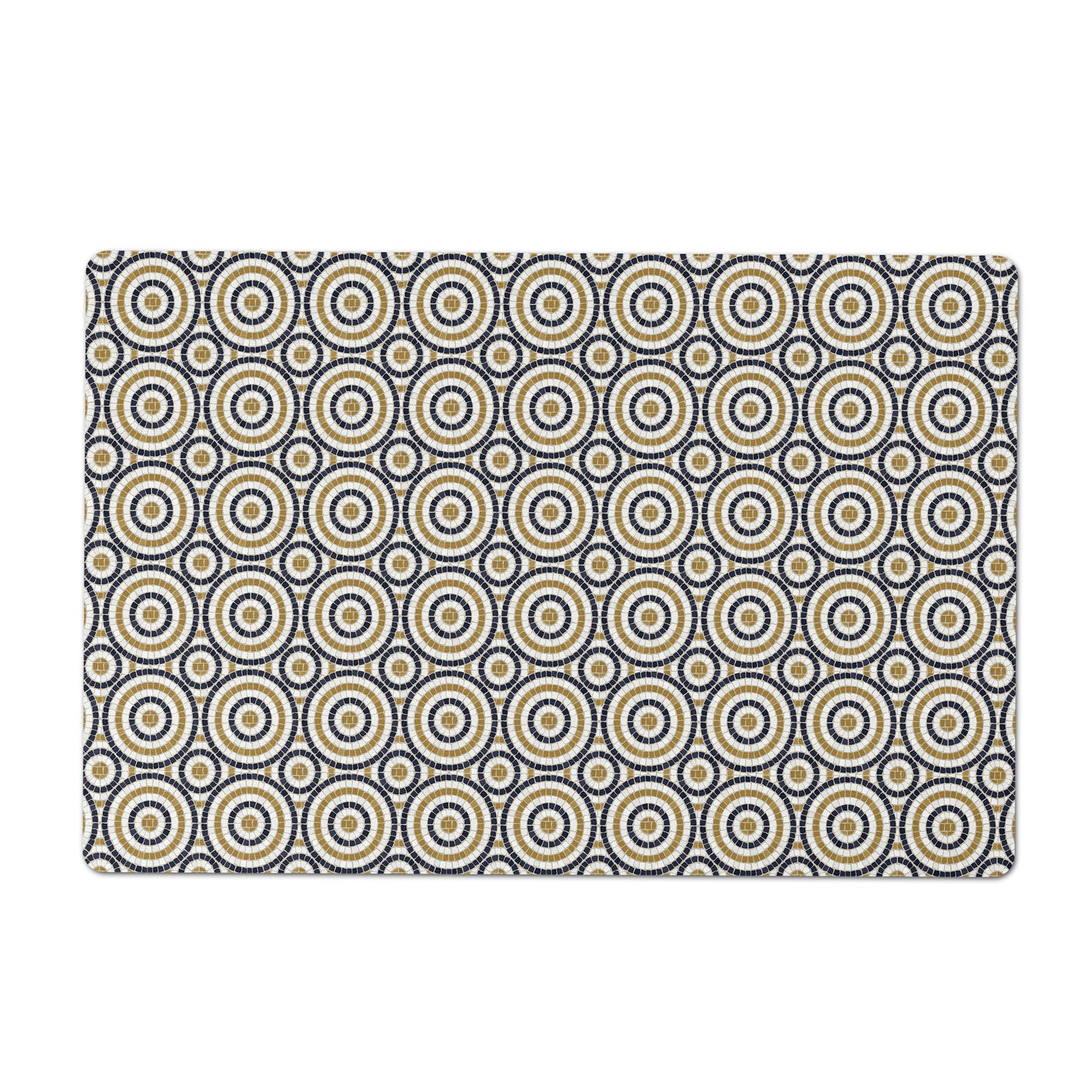 Pet Food Mat, Mosaic Bistro Tiles, Circular Pattern