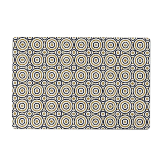 Pet Food Mat, Mosaic Bistro Tiles, Circular Pattern