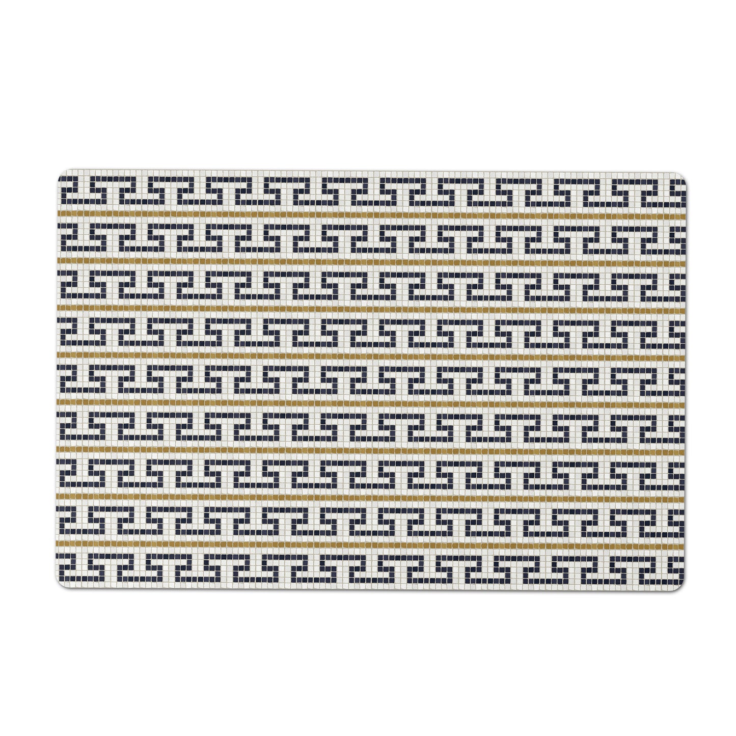 Pet Feeding Mat, Mosaic Bistro Tiles, Stepped Fret Pattern