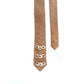 Camel Upcycled Necktie, Embellished with Ivory Chain Link Hardware