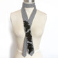 Embellished Necktie - Grey Herringbone Tweed  with Black Sequin Appliques