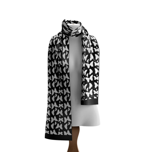 Black & White Butterfly Oblong Scarf for men and women