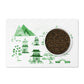 Green chinoiserie pet feeding mat with nonskid rubber back. Machine washable. 