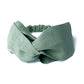 Light Sage Green Linen Twist Turban Handmade Headband with Elastic