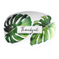 Personalized serving platter gift, modern tropical monstera palm leaf customized with text