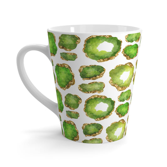 Peridot gemstone jewel print white ceramic coffee mug