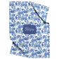 Personalized Fleece Pet Blanket with flowers and birds, blue and white floral chinoiserie print
