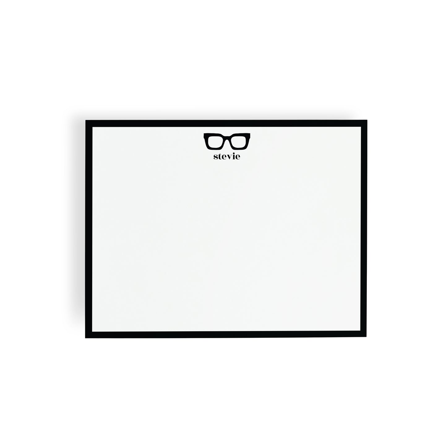 Personalized Stationery - Chunky Square Black Eyewear Notecards + Coordinating Envelopes