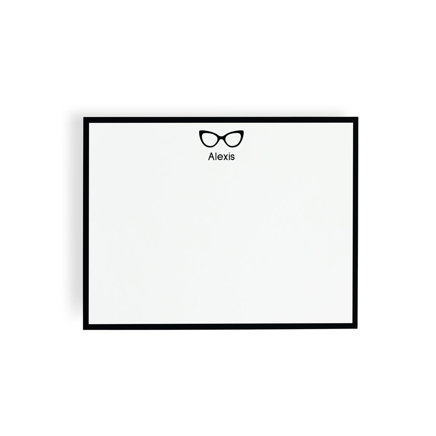 Personalized Stationery - Black Cat Eye Eyewear Notecards + Coordinating Envelopes