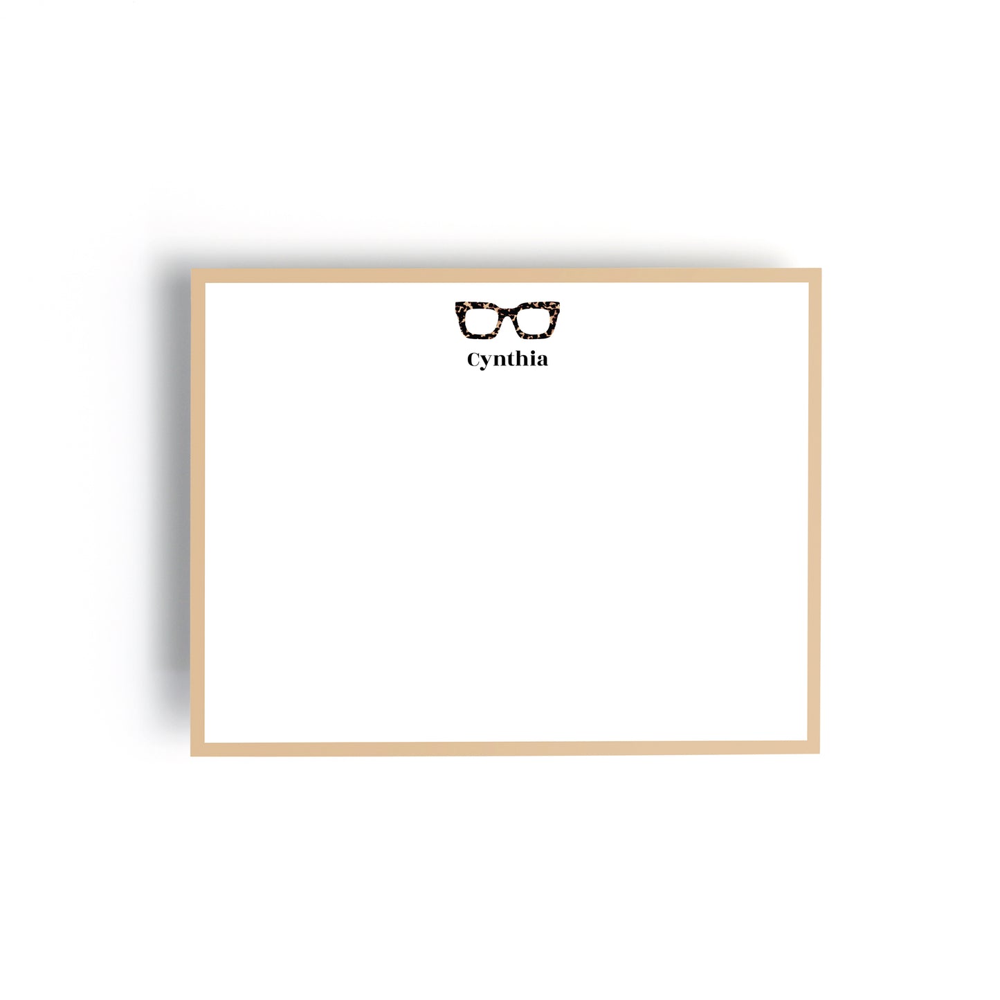 Personalized Stationery - Chunky Square Tortoiseshell Eyewear Notecards + Coordinating Envelopes
