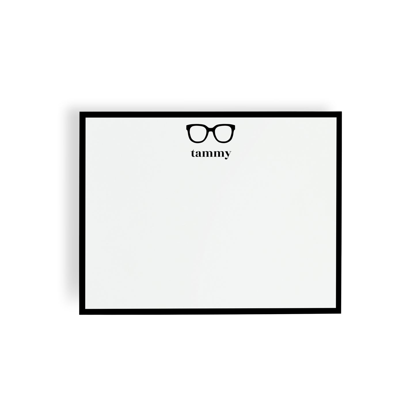Personalized Stationery - Oversized Black Eyewear Notecards + Coordinating Envelopes