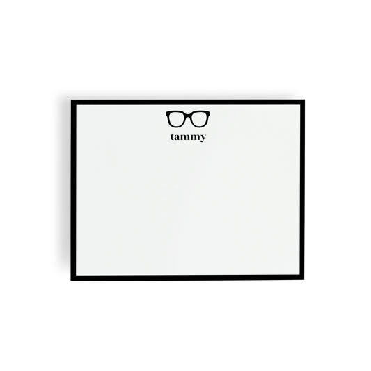 Personalized Stationery - Oversized Black Eyewear Notecards + Coordinating Envelopes