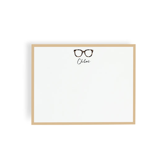 Personalized Stationery - Oversized Tortoiseshell Eyewear Notecards + Coordinating Envelopes