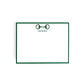 Personalized Equestrian Horsebit Stationery Set – Notecards & Hand-Lined Envelopes, Green