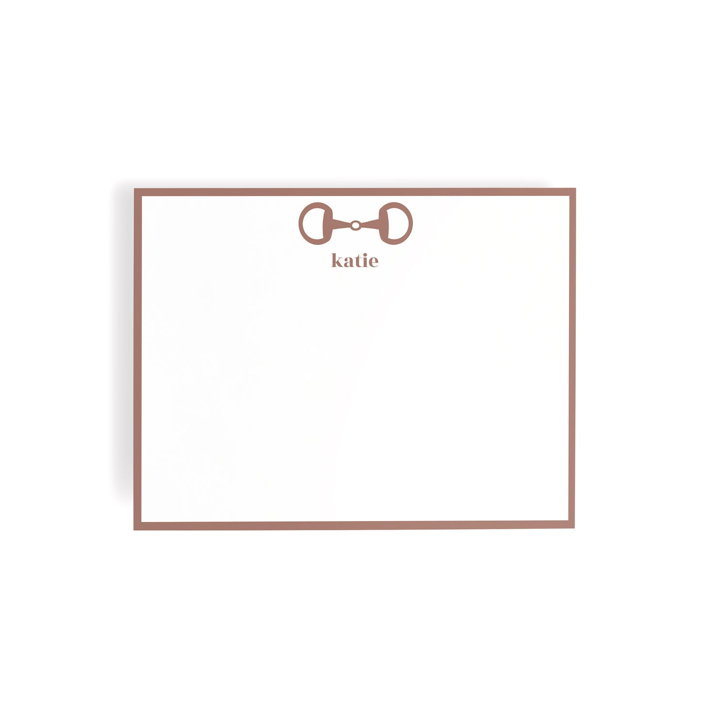 Personalized Equestrian Horsebit Stationery Set – Notecards & Hand-Lined Envelopes, Saddle