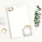 Personalized paper notepad with crystal jewel illustration and monogram