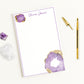 Personalized Notepad with Amethyst Birthstone Gemstone & Custom Monogram Name