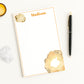 Personalized paper notepad with citrine gem print 