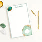 Personalized Notepad Stationery with custom name and monogram with emerald birthstone print