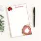 Personalized Notepad with Custom name and ruby jewel birthstone print