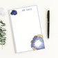 Personalized Notepad Paper - Customized with Name and sapphire gemstone print