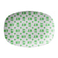 Monogram Serving Platter, White & Green, Personalized Gift, Luxury Plastic Tray
