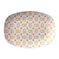 Stylized Monogram Serving Platter, White & Orange, Personalized Gift, Modern Luxury Plastic Tray