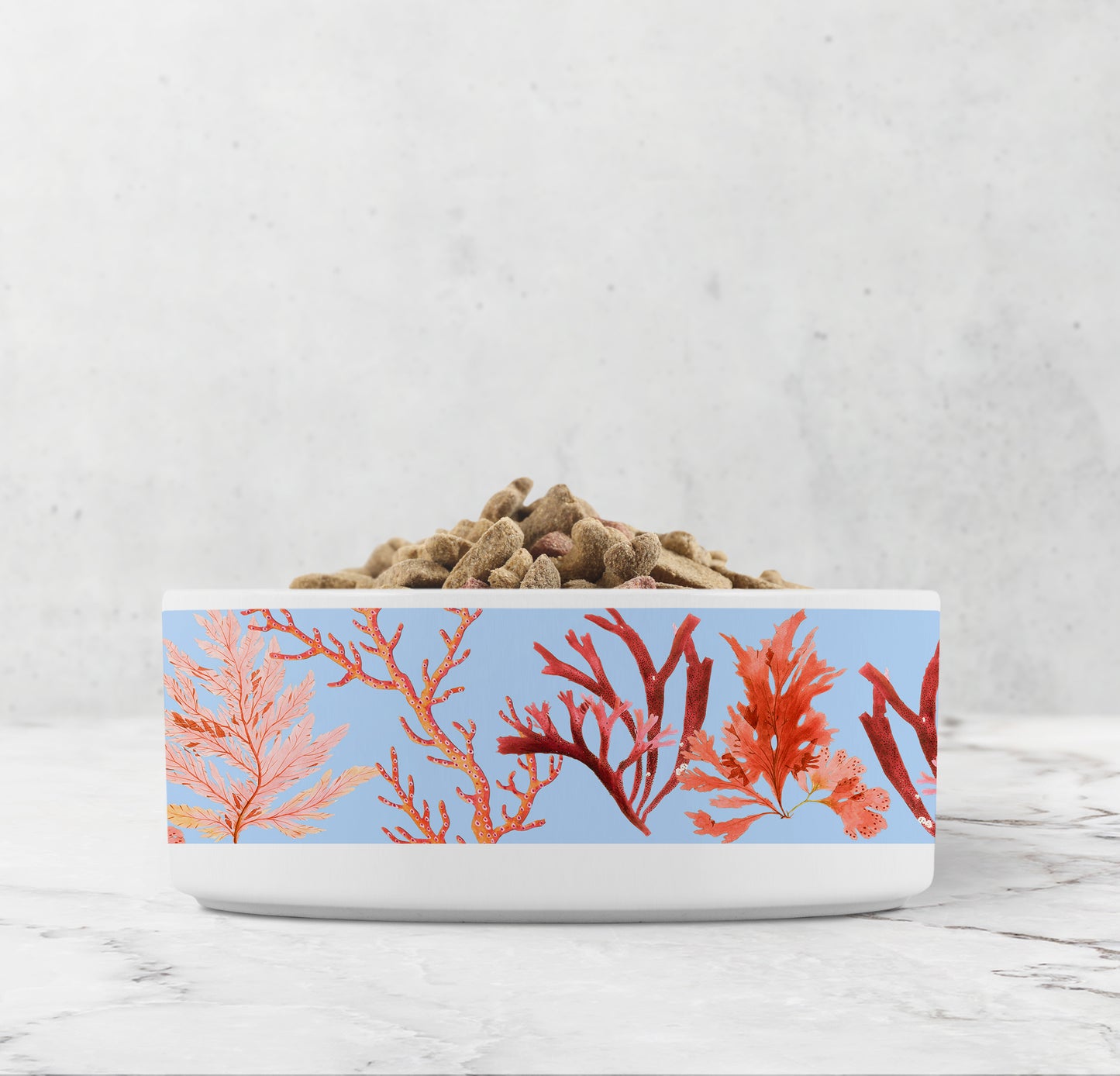 Coral Reef Pet Bowl, Ceramic, Sky Blue