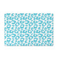 Pet Feeding Mat, Leopard Print, Aqua and White