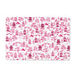 Pet Placemat, Chinoiserie, Toile, Pink and White, 12" x 18"